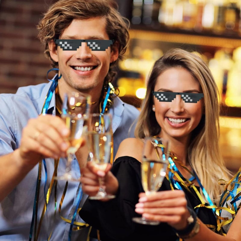 Lorigun Thug Life Glasses Pixel Sunglasses for Party, Deal with it Glasses Bachelor Party Decor - Image 5